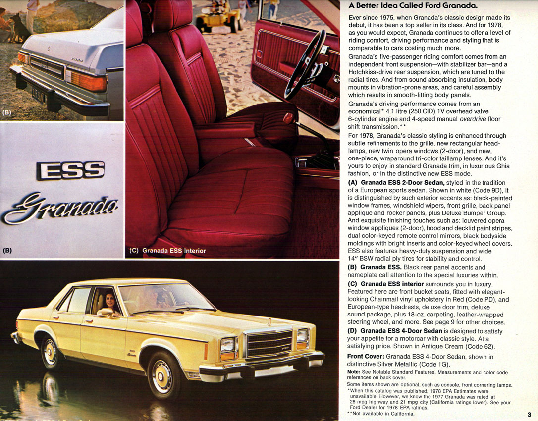 1978 Ford Granada Brochure Page 8